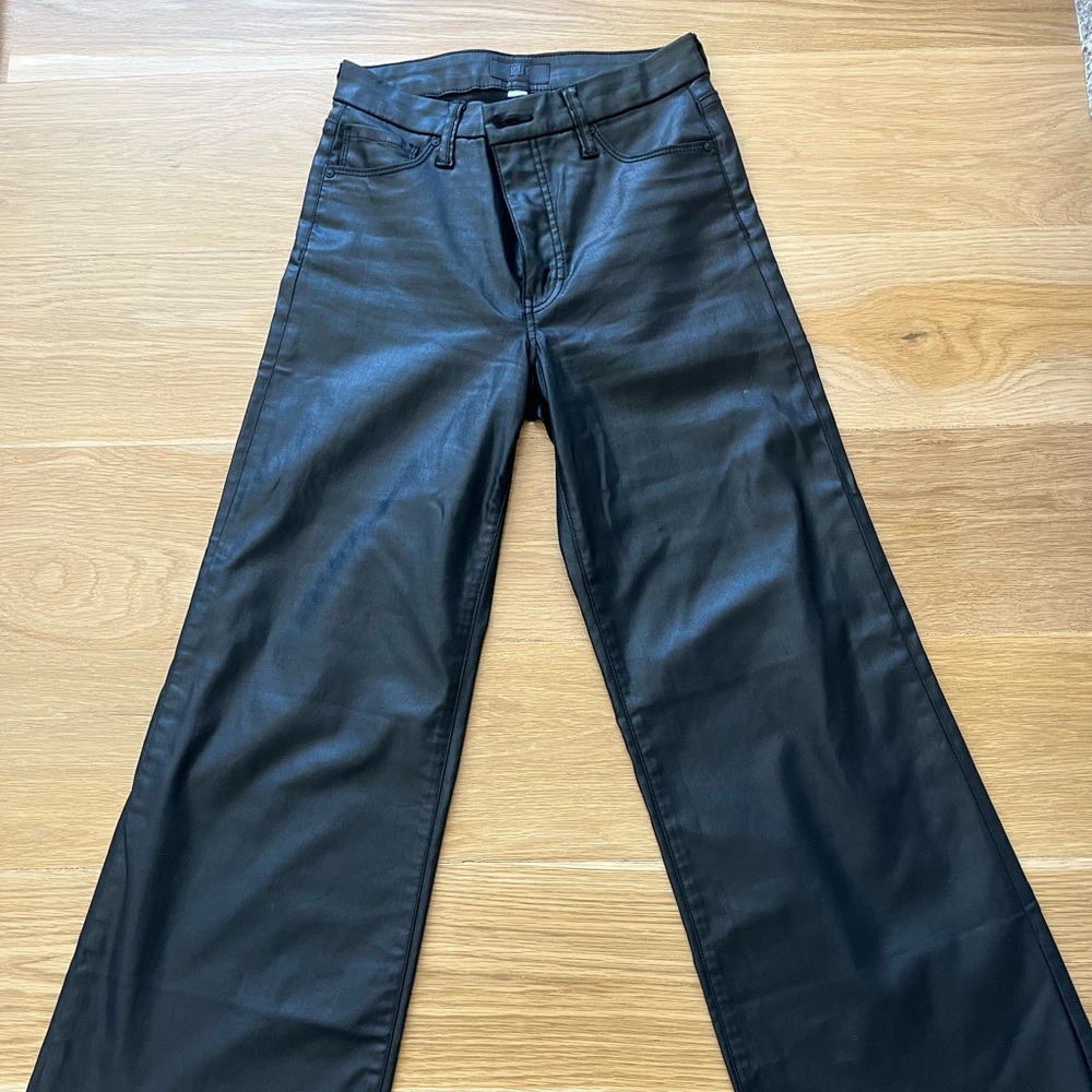 Brand new!  Kut From The Kloth Meg black coated high rise wide leg pants.